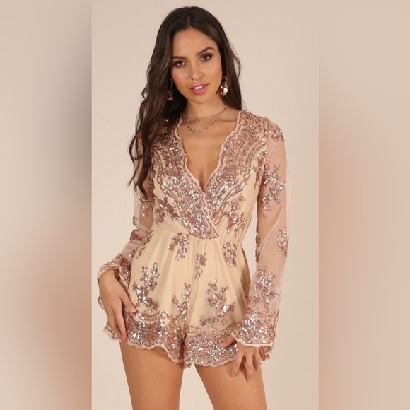 ON CALL PLAYSUIT IN NAVY BLUE SEQUIN - Picture 13 of 13